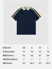 Gucci Stripe Polo Shirt Navy Blue