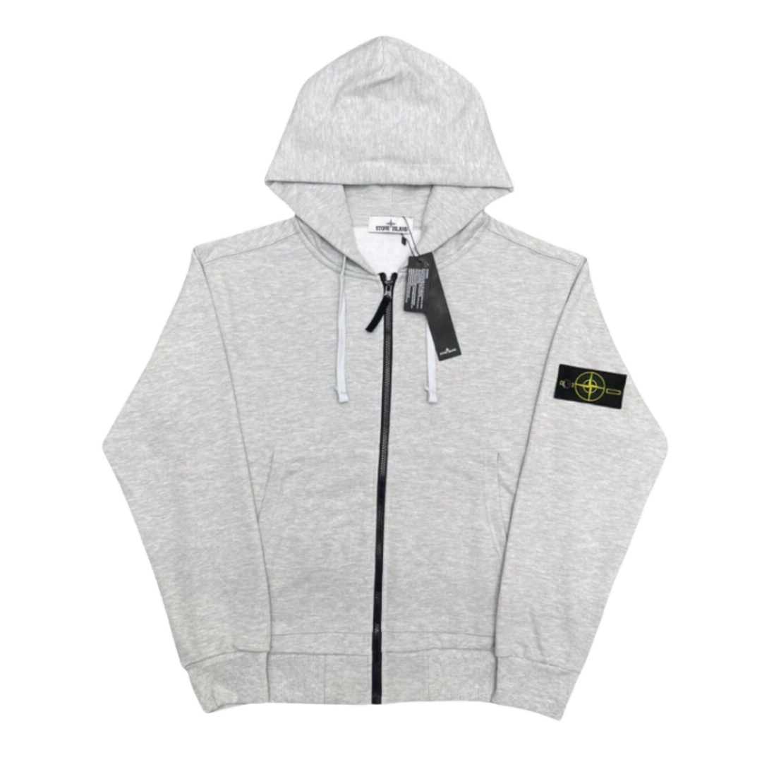 Stone Island Zip Hoodie Grey