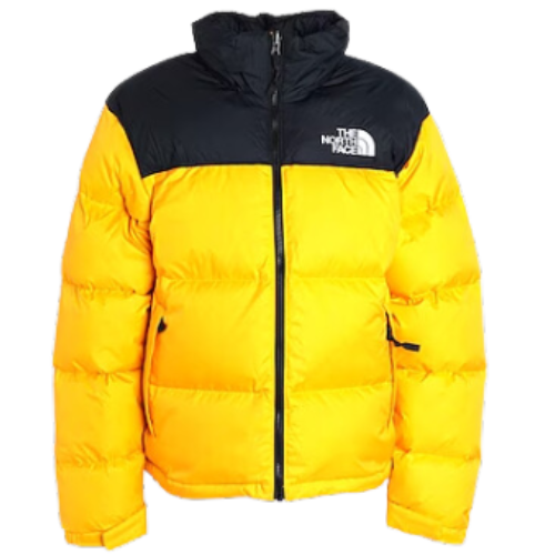 The North Face Nuptse Puffer Black Yellow