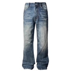 American Retro Street Washed Distressed Lightning Flared Denim