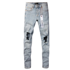 Lila Jeans Hellblau Zerrissen