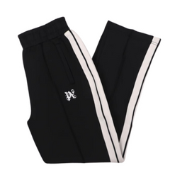 Palm Angles Staight Leg Velour Jogger Black White