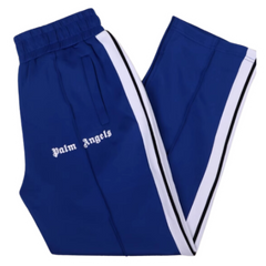 Palm Angles Staight Leg Velour Jogger Blue White