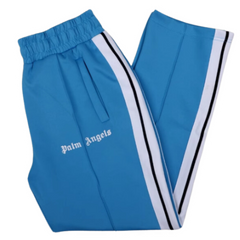 Palm Angles Staight Leg Velour Jogger Light Blue White