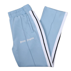 Palm Angles Staight Leg Velour Jogger Baby Blue White