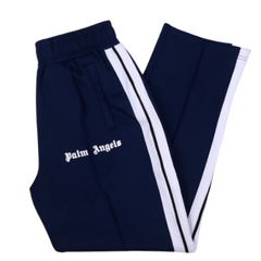 Palm Angles Staight Leg Velour Jogger Royal Blue White