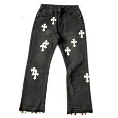 Chrome Hearts Flared Denim Black White