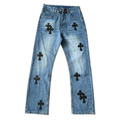 Chrome Hearts Straight Leg Denim Blue Black