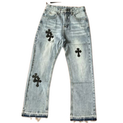 Chrome Hearts Flared Denim Light Blue Black