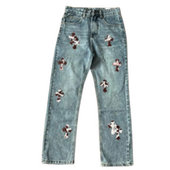 Chrome Hearts Straight Leg Denim Blue White Red