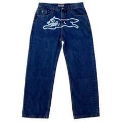 Vintage Denim BBC Blau Weiß Fliegender Hund