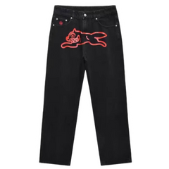 Vintage Denim BBC Flying Dog Schwarz Rot