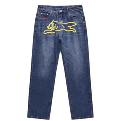 Vintage Denim BBC Fliegender Hund Blau Gelb