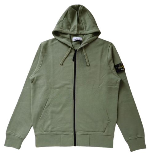 Stone Island Zip Hoodie Sage Green