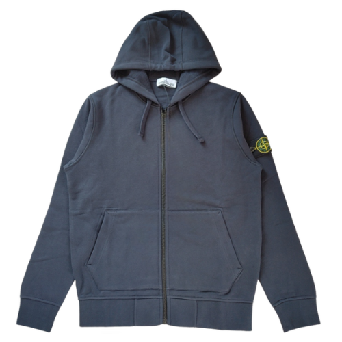 Stone Island Zip Hoodie Deep Blue
