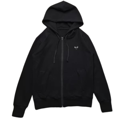 Comme des Garcons Zip Hoodie Black Black Heart