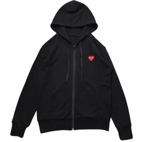 Comme des Garcons Zip Hoodie Black Red