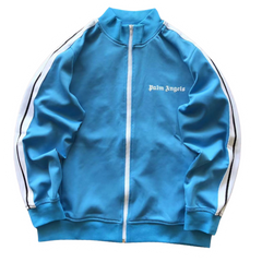 Palm Angles Zip Hoodie Baby Blue White