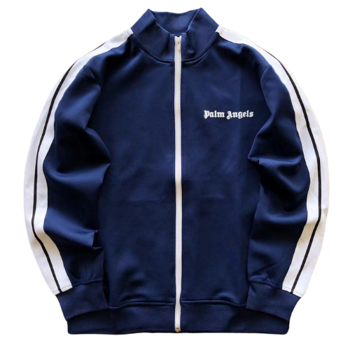Palm Angles Zip Hoodie Navy Blue White