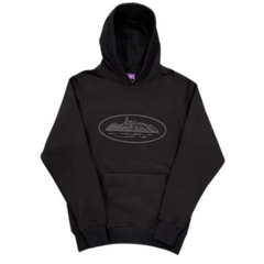 Corteiz Hoodie Basic Print Black on Black