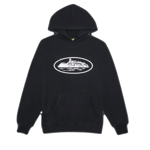 Corteiz Hoodie Basic Print Black White