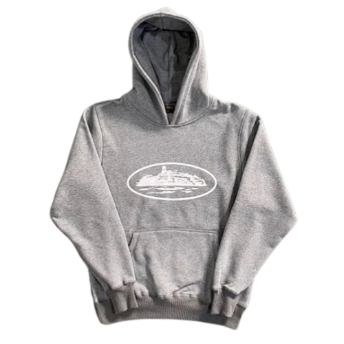 Corteiz Hoodie Basic Print Grey White