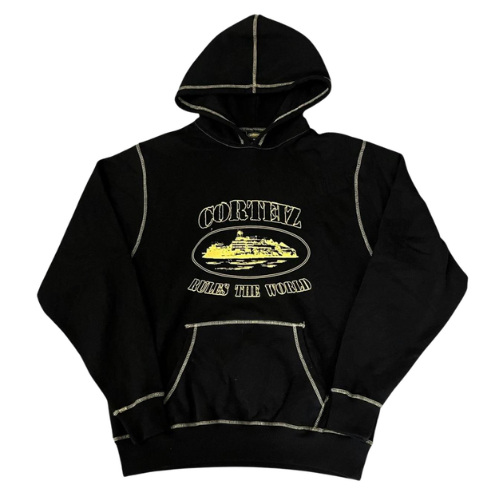 Corteiz Demon Island Hoodie Black Yellow