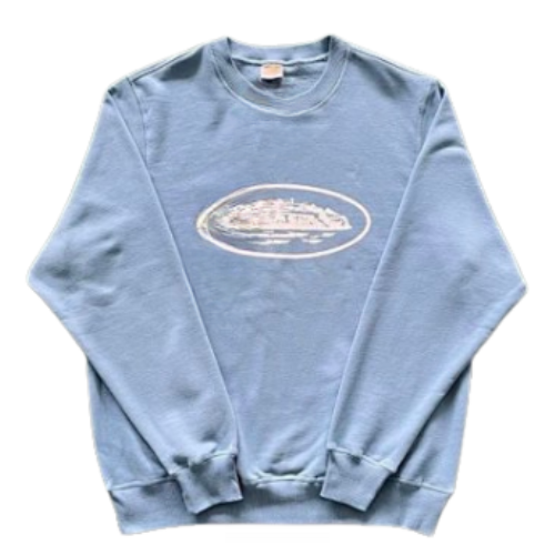 Corteiz Sweater Basic Print Baby Blue