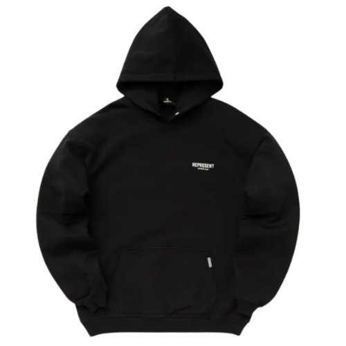 Represent Basic Hoodie Black White