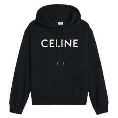 Celine Basic Hoodie Black White