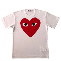 Comme des Garcons (CDG) Big Heart Print White Red