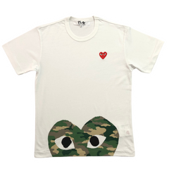 Comme des Garcons (CDG) Big Half Heart Print White Camouflage