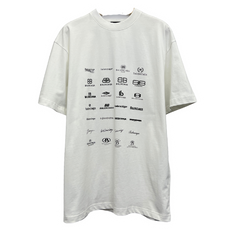 Balenciaga Logo Prints T Shirt White