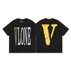 Vlone T Shirt Big V Black Yellow