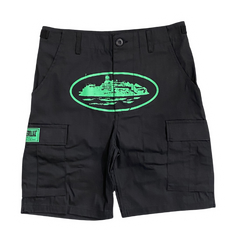 Corteiz Guerrilla Work Shorts Black Green