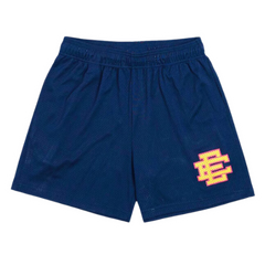 Eric Emmanuel Sports Shorts Navy Blue Yellow Label