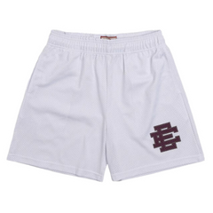 Eric Emmanuel Sports Shorts White Burgundy Label