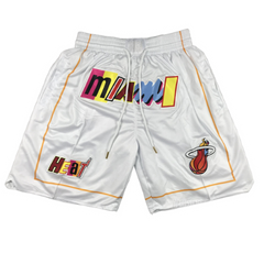 NBA Basketball Vintage Shorts Miami Heat White