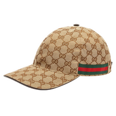 Gucci GG Web Stripe Baseball Cap Beige