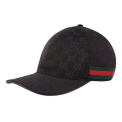 Gucci GG Web Stripe Baseball Cap Black