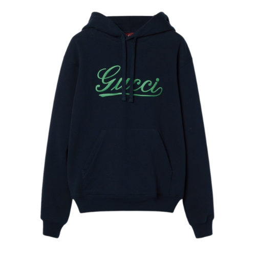 Gucci Font Hoodie Navy Blue