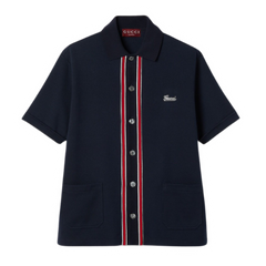 Gucci Knitted Shirt Navy Blue