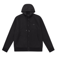 Prada Hooded Collage Jacket Black