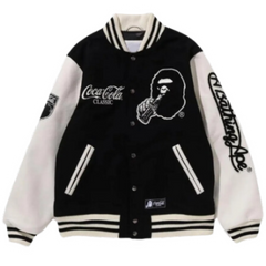 Bape Varsity Jacket Coca Cola Classic Black White