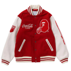 Bape Varsity Jacket Coca Cola Classic Red White