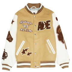 Bape Varsity Jacket Apricot Tan