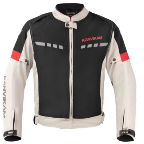 Kanvikam Motorcycle Jacket Black Cream