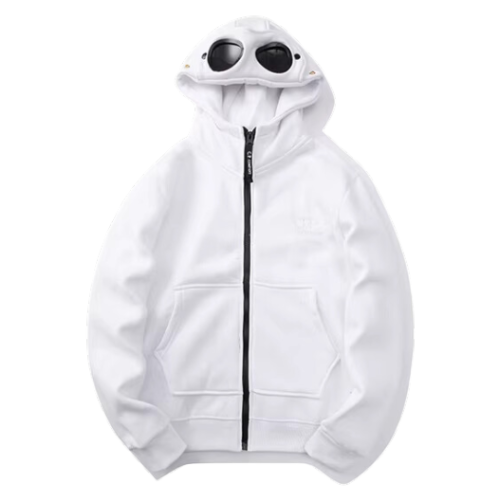 CP Company Zip Hoodie White