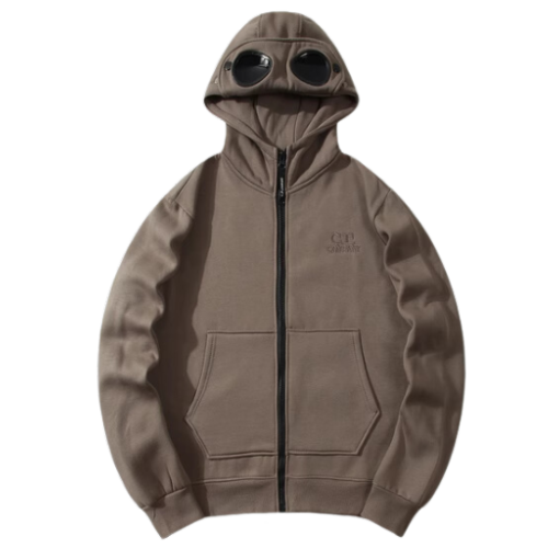 CP Company Zip Hoodie Brown