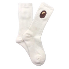 Bape Socks White Brown